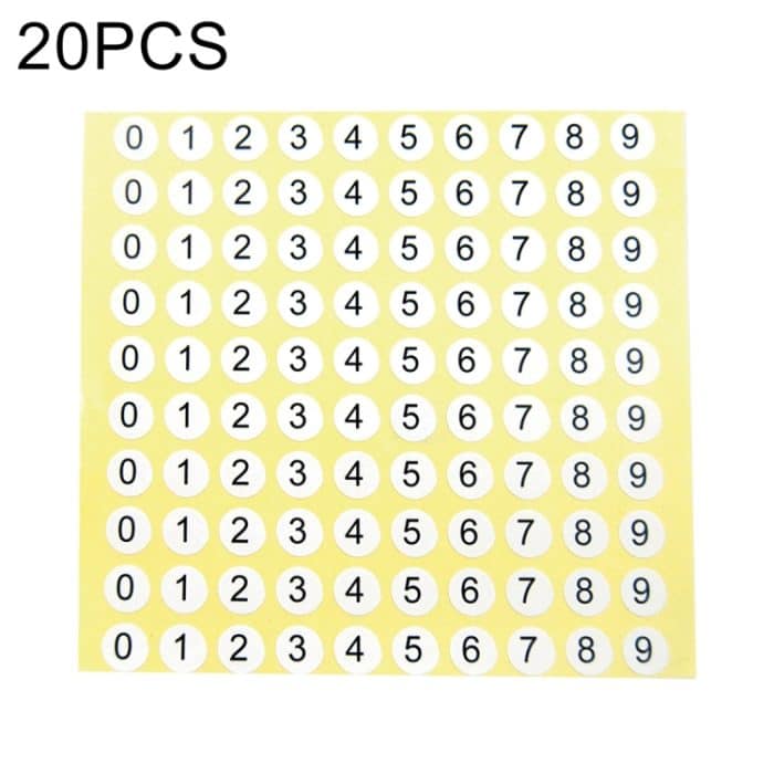20 PCS runde Form Nummer Aufkleber Schuhgröße Etikett, Nummer 0-9 – Bild 1