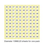 20 PCS runde Form Nummer Aufkleber Schuhgröße Etikett, Nummer 35-44 – Bild 2