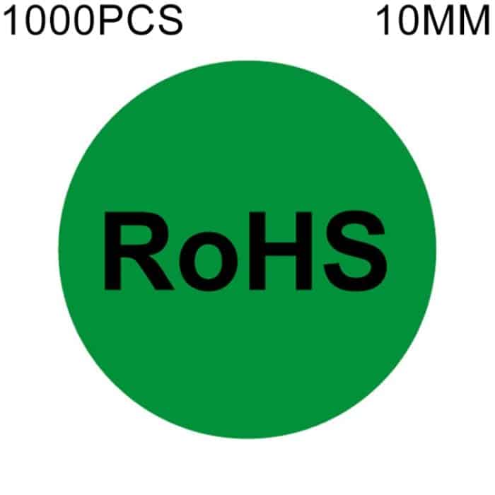 PACK1055.jpg 1000 PCS Round Shape Selbstklebender RoHS-Aufkleber RoHS-Etikett, Durchmesser: 10 mm – Bild 1