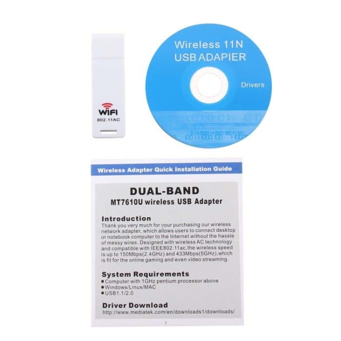 2,4 GHz / 5 GHz Dual-Band-Unterstützung 802.11ac USB WiFi Wireless Adapter – Bild 5