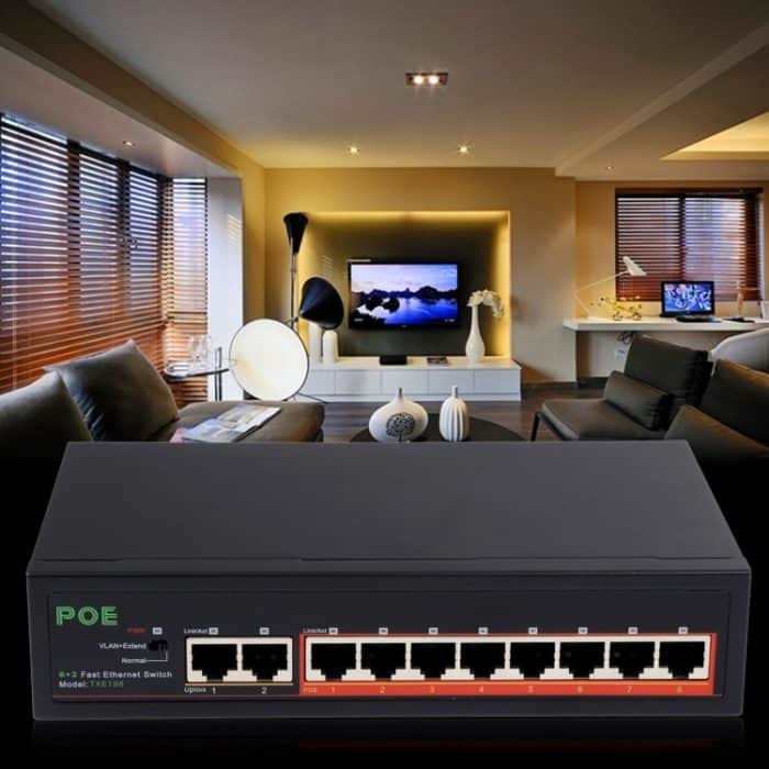 8 Ports 10 / 100Mbps POE-Switch IEEE802.3af Power Over Ethernet-Netzwerk-Switch für IP-Kamera-VoIP-Telefon-AP-Geräte – Bild 6