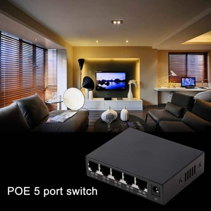 5 Ports POE-Switch mit 10 / 100Mbps IEEE802.3af Power Over Ethernet-Netzwerk-Switch für VoIP-Telefon-AP-Geräte mit IP-Kamera – Bild 8