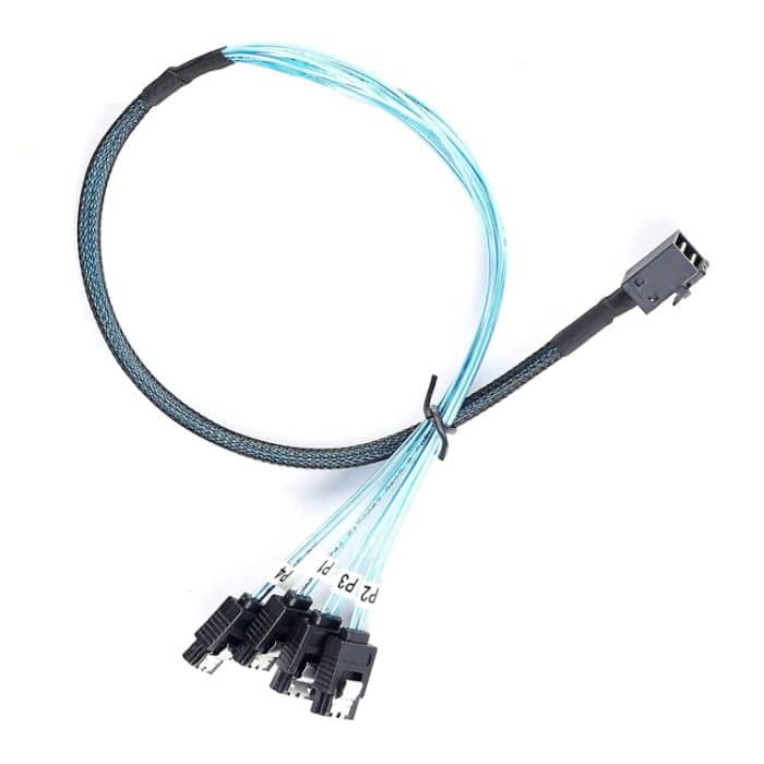Mini SAS SFF-8643 Host auf 7-Pin 4 SATA-Zielfestplatte 6 Gbit / s Data Server Raid-Kabel, Länge: 1 m – Bild 2