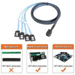 Mini SAS SFF-8643 Host auf 7-Pin 4 SATA-Zielfestplatte 6 Gbit / s Data Server Raid-Kabel, Länge: 1 m – Bild 6