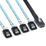 Mini SAS (SFF-8087) bis 4 x 7-polige SATA-Vorwärts-Breakout-6-Gbit / s-Datenkabel, Länge: 50 cm