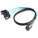 Mini SAS (SFF-8087) bis 4 x 7-polige SATA-Vorwärts-Breakout-6-Gbit / s-Datenkabel, Länge: 50 cm – Bild 2