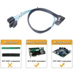 Mini SAS (SFF-8087) bis 4 x 7-polige SATA-Vorwärts-Breakout-6-Gbit / s-Datenkabel, Länge: 50 cm – Bild 6