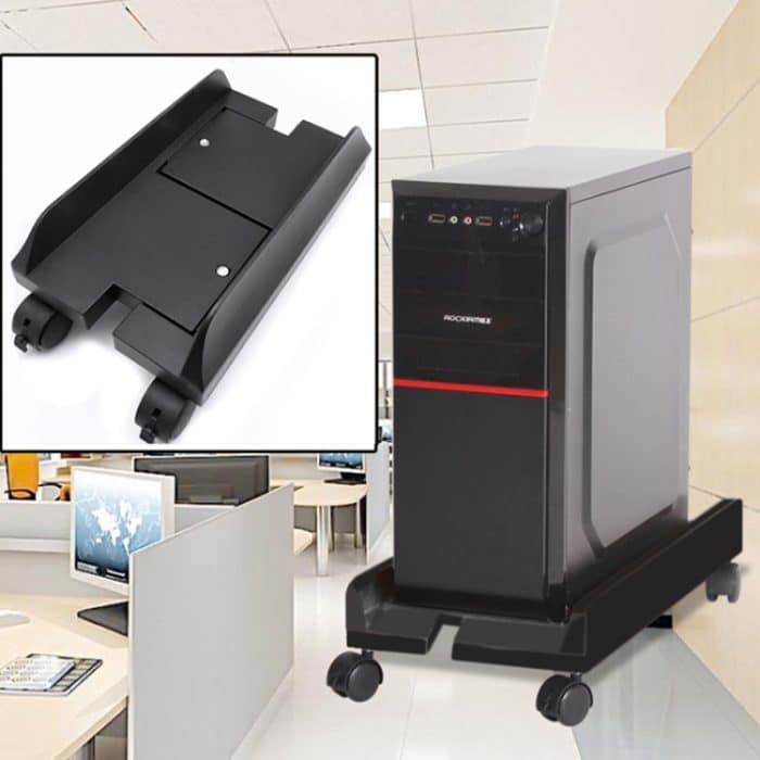 PC0352B.jpg Verstellbare Halterung für Computer-Mainframe-Host mit Rad, Größe: S, H Type (Black), H Type (White) – Bild 1