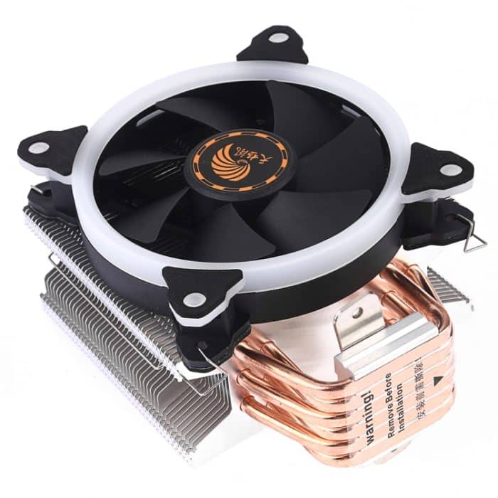 6 Kupferrohre CPU-Kühlkörper Hydrauliklager Kühlgebläse Leiser Lüfter mit RGB-bunten Lichtern 4-polig für Intel: LGA775 1150 1151 1155 1156 1366 2011 (AMD: FM1 FM2 AM2 AM3 + AM4) – Bild 5