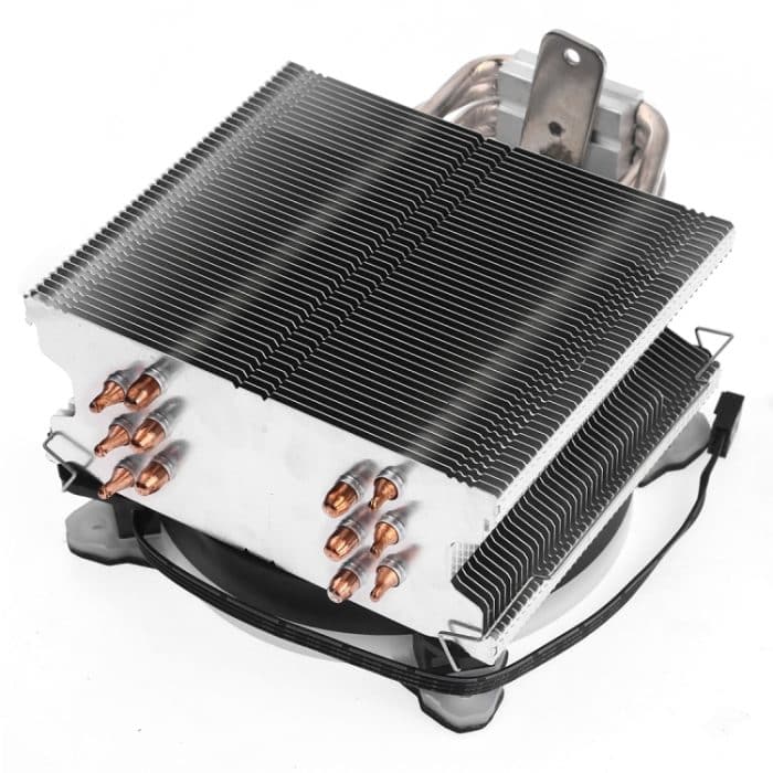 6 Kupferrohre CPU-Kühlkörper Hydrauliklager Kühlgebläse Leiser Lüfter mit RGB-bunten Lichtern 4-polig für Intel: LGA775 1150 1151 1155 1156 1366 2011 (AMD: FM1 FM2 AM2 AM3 + AM4) – Bild 6