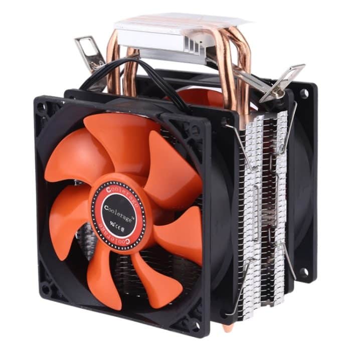 CoolAge AMD CPU Kühlkörper Hydrauliklager Lüfter Doppelkühllüfter 3-polig für Intel LGA775 115X AM2 AM3 AM4 FM1 FM2 1366 – Bild 2