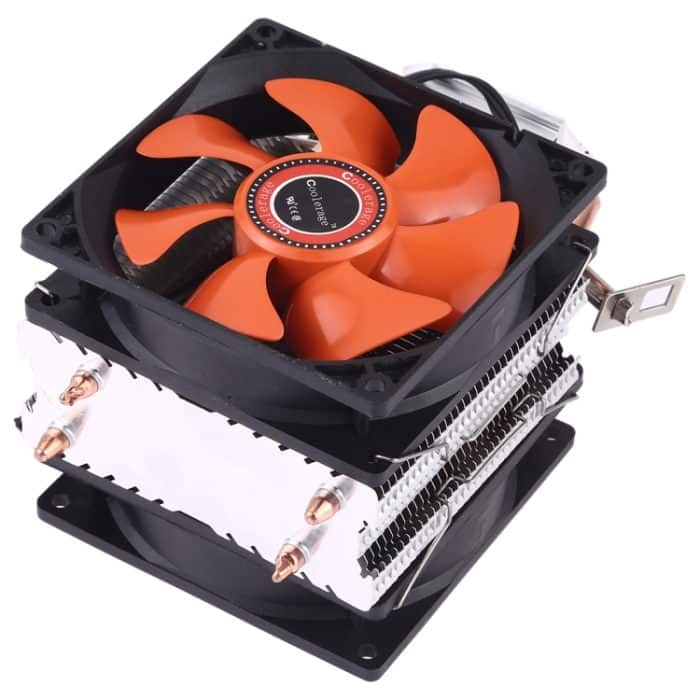 CoolAge AMD CPU Kühlkörper Hydrauliklager Lüfter Doppelkühllüfter 3-polig für Intel LGA775 115X AM2 AM3 AM4 FM1 FM2 1366 – Bild 5