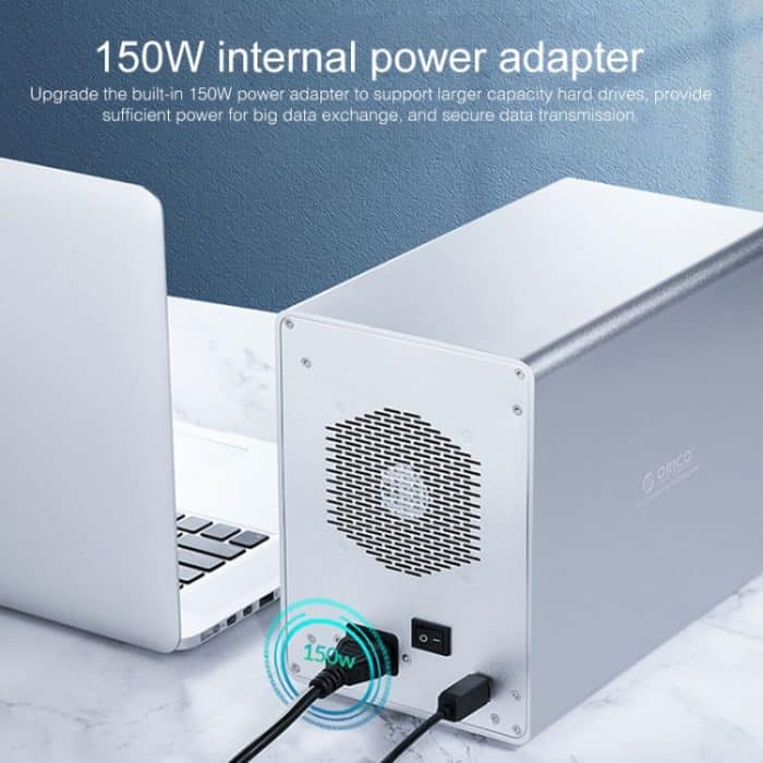 ORICO 9558U3 5-Bay USB 3.0 Typ-B Aluminium 3,5 Zoll SSD / SATA HDD-Gehäuse Speicher-Festplattenbox für Laptop-Computer-Desktop-PC, SSD / SATA (Black), SSD / SATA (Silver) – Bild 9