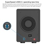 ORICO 9558RU3 5-Bay USB 3.0 Typ-B Aluminium 3,5 Zoll SATA HDD-Gehäuse Speicher-Festplattenbox, unterstützt RAID 0/5-Modus, SATA (RAID 0 / 5 Mode) Black, SATA (RAID 0 / 5 Mode) Silver – Bild 5