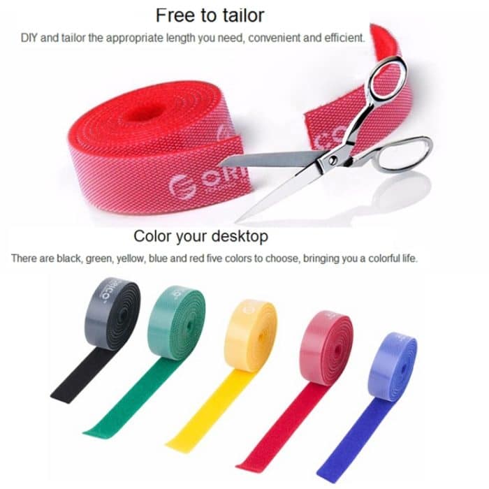 ORICO CBT-5S 5 in 1 Farben Wiederverwendbare und teilbare Klettbinder für Datenkabel / Netzkabel, Länge: 1 m – Bild 4