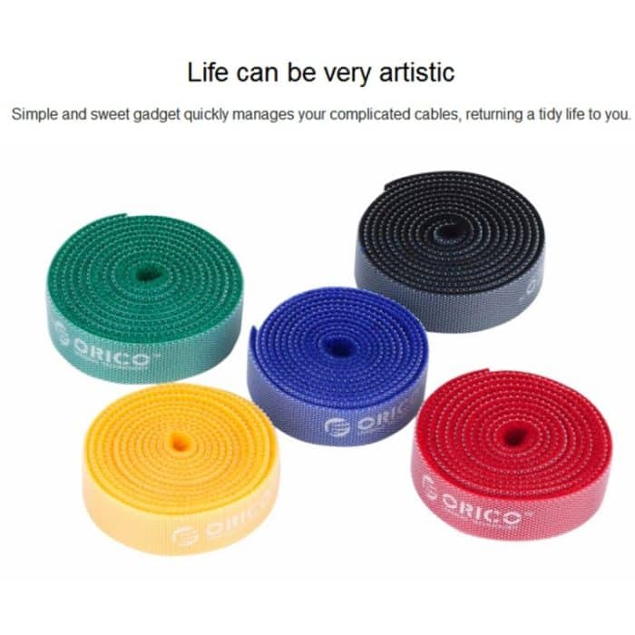 ORICO CBT-5S 5 in 1 Farben Wiederverwendbare und teilbare Klettbinder für Datenkabel / Netzkabel, Länge: 1 m – Bild 7
