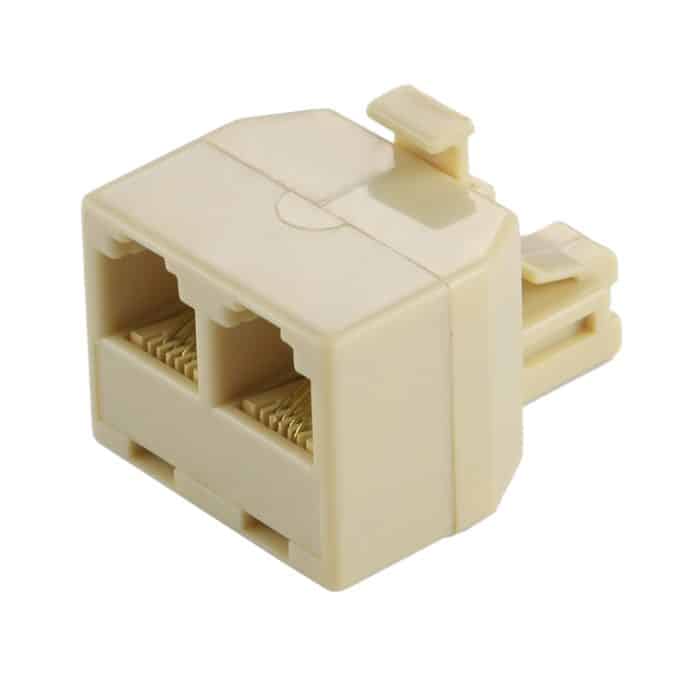RJ11 Dual Ports Desktop-Telefonverlängerungskabel Extender-Anschlussadapter – Bild 2