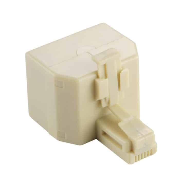 RJ11 Dual Ports Desktop-Telefonverlängerungskabel Extender-Anschlussadapter – Bild 3