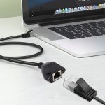 RJ45 Buchse zu Stecker CAT6E Network Panel Mount Schraubverschluss Verlängerungskabel, Länge: 2m – Bild 4