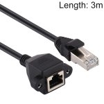 RJ45 Buchse zu Stecker CAT6E Network Panel Mount Schraubverschluss Verlängerungskabel, Länge: 3 m