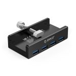 ORICO MH4PU Aluminiumlegierung 4 Ports USB 3.0 Clip-Typ-HUB mit 1 m USB-Kabel, Clip-Breitenbereich: 10–32 mm (schwarz), MH4PU(Black), MH4PU(Silver)