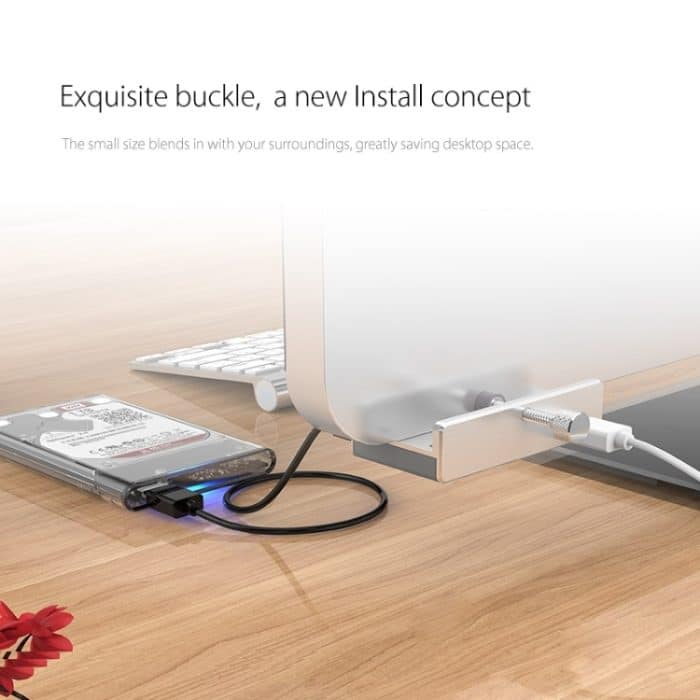 ORICO MH4PU Aluminiumlegierung 4 Ports USB 3.0 Clip-Typ-HUB mit 1 m USB-Kabel, Clip-Breitenbereich: 10–32 mm (schwarz), MH4PU(Black), MH4PU(Silver) – Bild 9