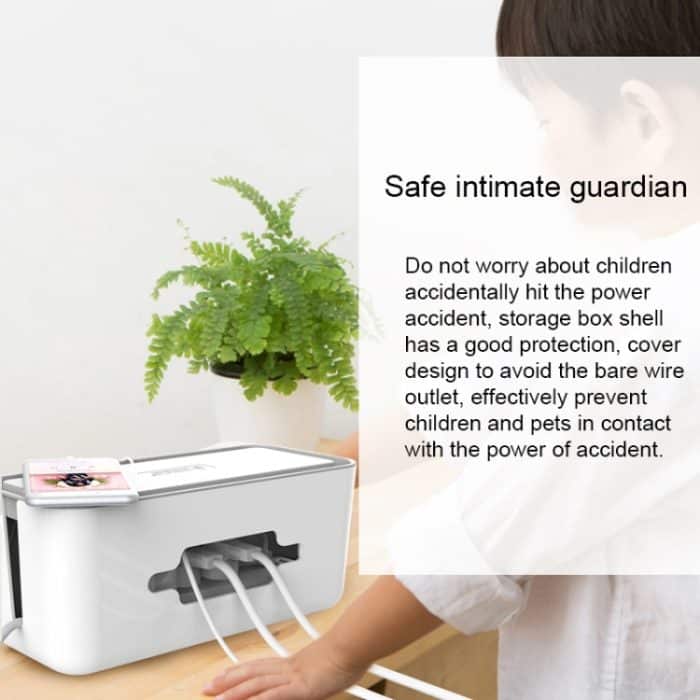 ORICO CMB-18 Trennendes Design ABS-Steckdose Aufbewahrungsbox für Stromkabel Manager mit Telefon- / Tablet-Halter für Schreibtisch, Wohnzimmer, Büro, Schlafzimmer – Bild 12