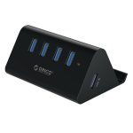 ORICO SHC-U3 ABS Material Desktop 4 Anschlüsse USB 3.0 HUB mit Telefon- / Tablet-Halter und 1 m USB-Kabel und LED-Anzeige