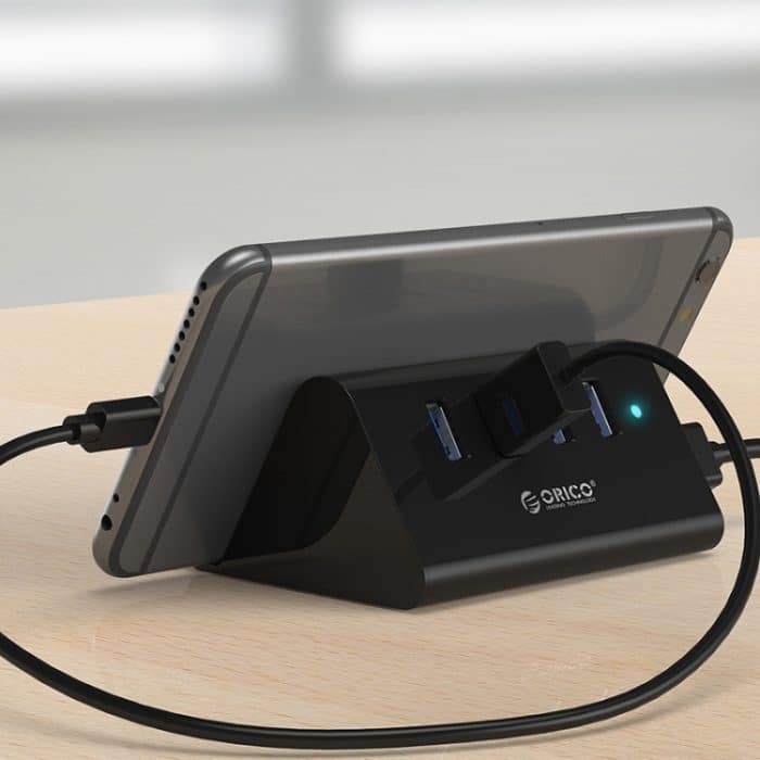 ORICO SHC-U3 ABS Material Desktop 4 Anschlüsse USB 3.0 HUB mit Telefon- / Tablet-Halter und 1 m USB-Kabel und LED-Anzeige – Bild 11