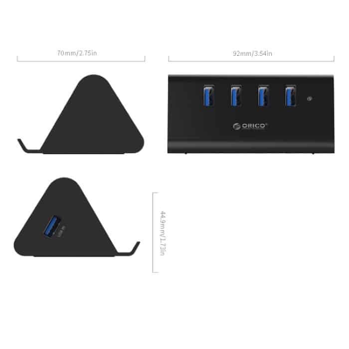 ORICO SHC-U3 ABS Material Desktop 4 Anschlüsse USB 3.0 HUB mit Telefon- / Tablet-Halter und 1 m USB-Kabel und LED-Anzeige – Bild 4