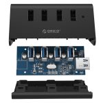 ORICO SHC-U3 ABS Material Desktop 4 Anschlüsse USB 3.0 HUB mit Telefon- / Tablet-Halter und 1 m USB-Kabel und LED-Anzeige – Bild 5