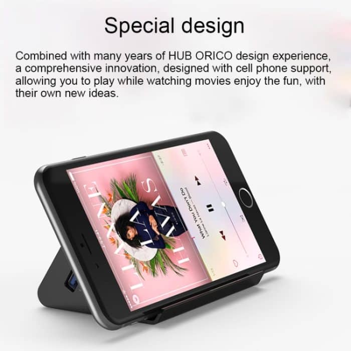 ORICO SHC-U3 ABS Material Desktop 4 Anschlüsse USB 3.0 HUB mit Telefon- / Tablet-Halter und 1 m USB-Kabel und LED-Anzeige – Bild 8