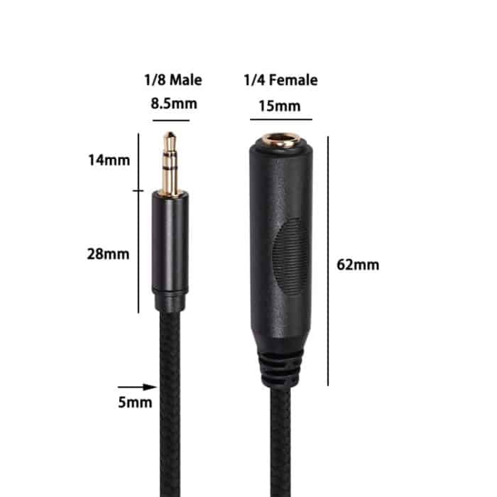 3662B 6,35 mm weibliches bis 3,5 mm männliches Audioadapterkabel, Länge: 30 cm – Bild 6