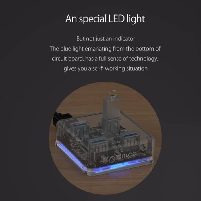 ORICO MH4U-100 USB 3.0 Transparenter Desktop-Hub mit 100 cm Micro-USB-Kabel – Bild 13