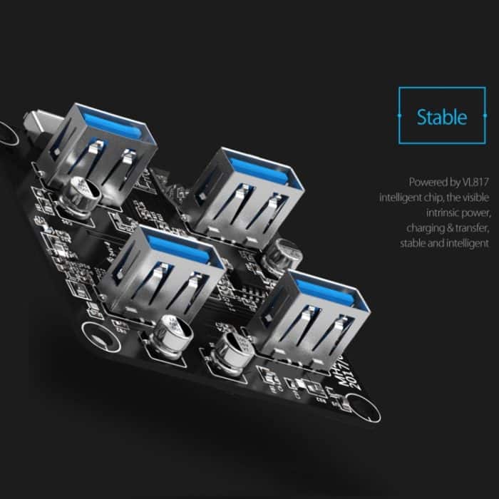 ORICO MH4U-100 USB 3.0 Transparenter Desktop-Hub mit 100 cm Micro-USB-Kabel – Bild 9