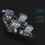 ORICO MH4U-30 USB 3.0 Transparenter Desktop-Hub mit 30 cm Micro-USB-Kabel – Bild 9