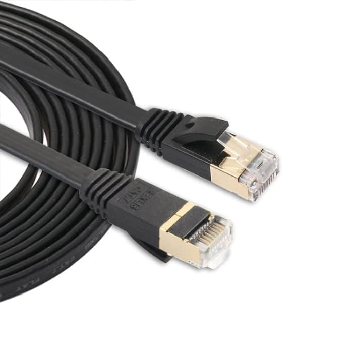 PC1238B.jpg 3 m langes, ultraflaches CAT7 10-Gigabit-Ethernet-Patchkabel für Modem-Router-LAN-Netzwerk – mit abgeschirmten RJ45-Anschlüssen, Length: 3m – Bild 1