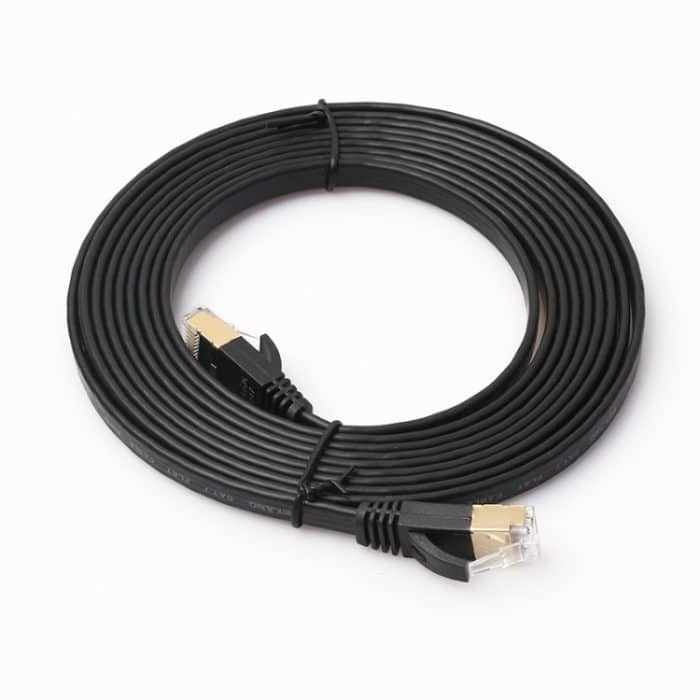3 m langes, ultraflaches CAT7 10-Gigabit-Ethernet-Patchkabel für Modem-Router-LAN-Netzwerk – mit abgeschirmten RJ45-Anschlüssen, Length: 3m – Bild 2