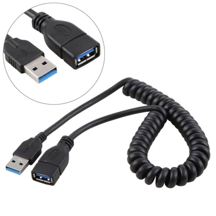1,5 m Hochgeschwindigkeits-USB 3.0-Kabel mit einziehbarer Federverlängerung – Bild 1