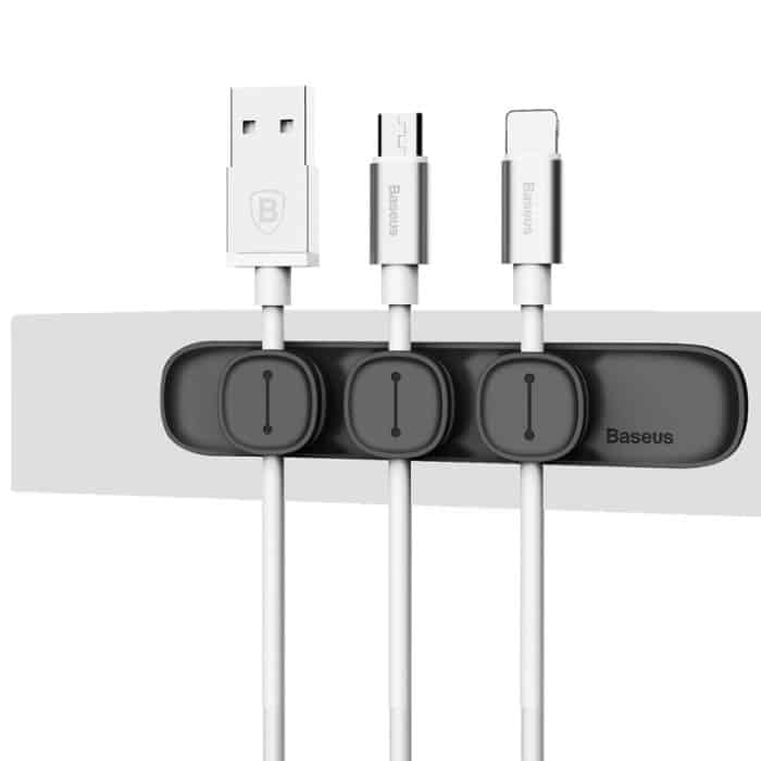 PC1420B.jpg Baseus USB-Kabel-Clip, Schreibtisch-Organizer, Kabelhalter mit selbstklebender Rückseite – Bild 1