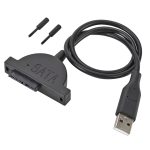 Slim SATA 13 PIN-Buchse auf USB 2.0 Adapter-Wandlerkabel für Laptop ungerade CD-DVD-optisches Laufwerk, Kabellänge: ca. 45 cm