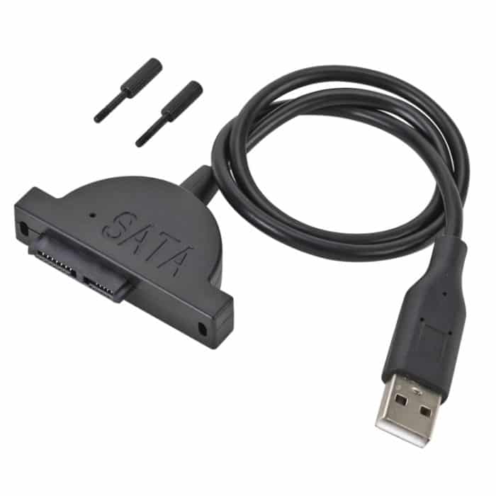 Slim SATA 13 PIN-Buchse auf USB 2.0 Adapter-Wandlerkabel für Laptop ungerade CD-DVD-optisches Laufwerk, Kabellänge: ca. 45 cm – Bild 1