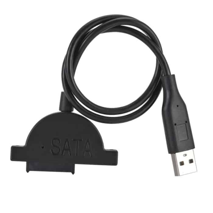 Slim SATA 13 PIN-Buchse auf USB 2.0 Adapter-Wandlerkabel für Laptop ungerade CD-DVD-optisches Laufwerk, Kabellänge: ca. 45 cm – Bild 2