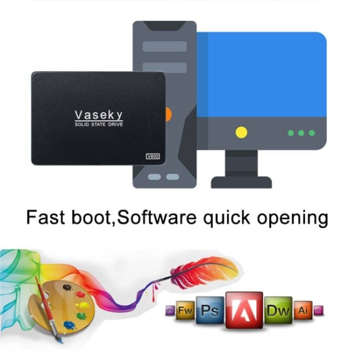 Vaseky V800 64 GB 2,5 Zoll SATA3 6 GB / s Ultra-Slim 7 mm Solid State Drive SSD-Festplattenlaufwerk für Desktop, Notebook – Bild 5