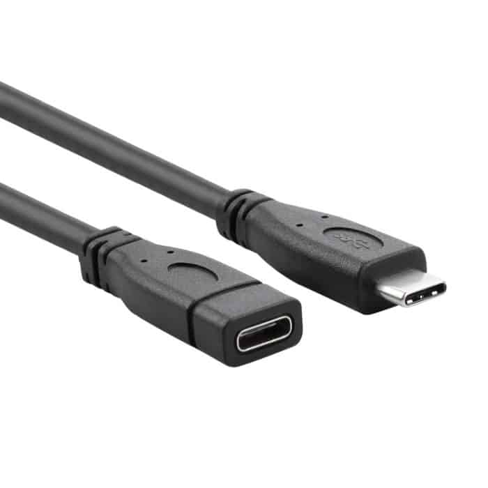 USB 3.1 Typ-C / USB-C-Stecker auf Typ-C / USB-C-Buchse-GEN2-Adapterkabel, Länge: 20cm – Bild 3