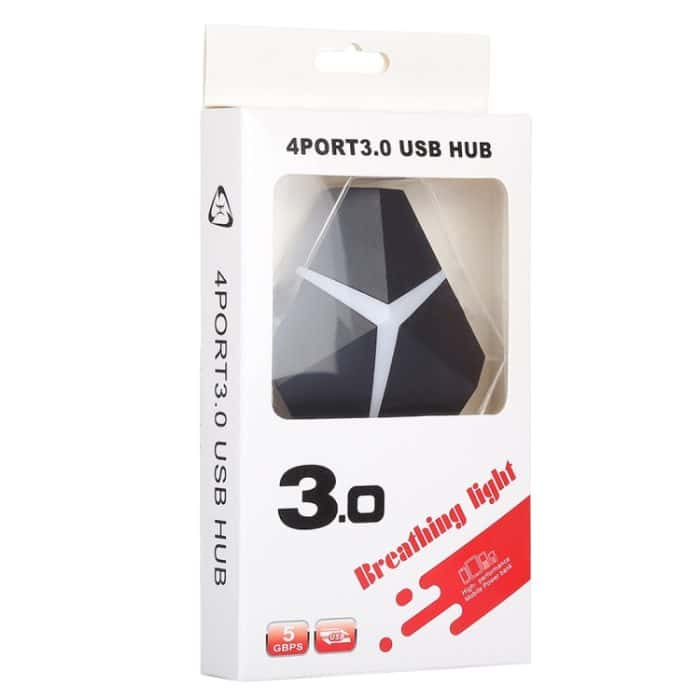 5 Gbit / s Super Speed ​​4 Ports USB 3.0 HUB Adapter, Kabellänge: ca. 20 cm (schwarz) – Bild 4