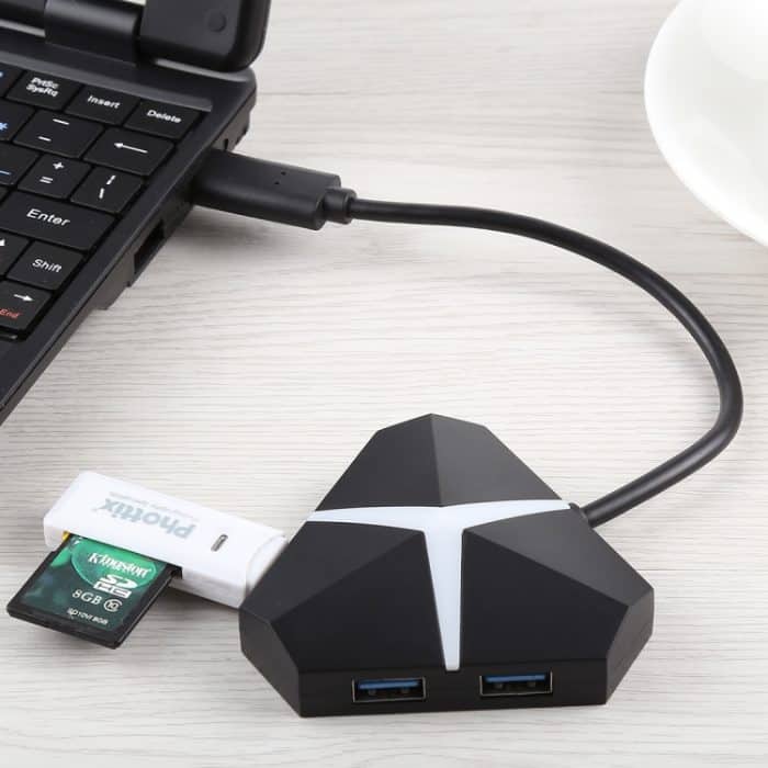 5 Gbit / s Super Speed ​​4 Ports USB 3.0 HUB Adapter, Kabellänge: ca. 20 cm (schwarz) – Bild 6