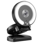 Landshine 90 Grad Weitwinkel 2k USB Autofokus Computer Live Beauty HD-Kamera mit Ringlicht