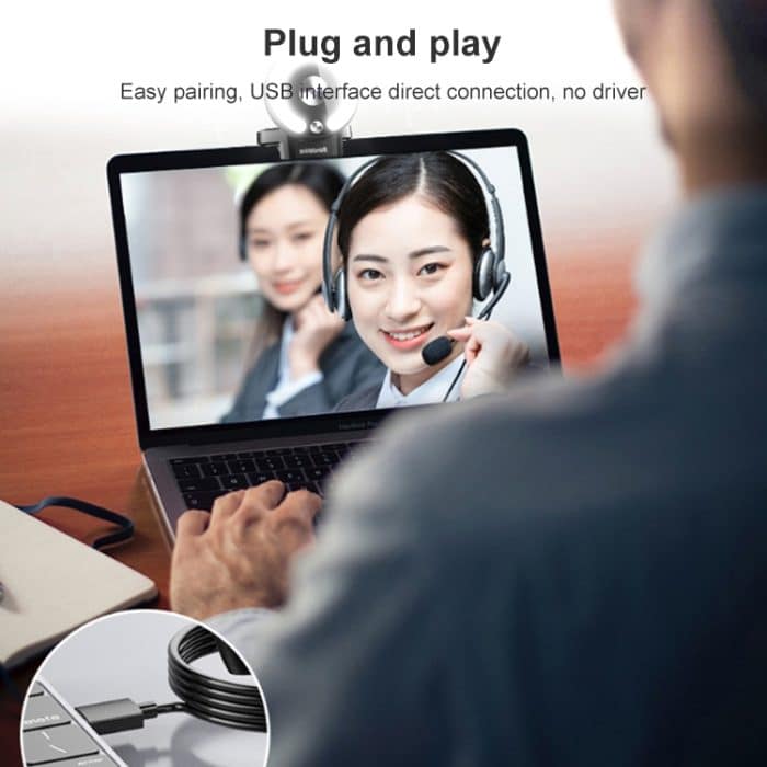 Landshine 90 Grad Weitwinkel 2k USB Autofokus Computer Live Beauty HD-Kamera mit Ringlicht – Bild 4