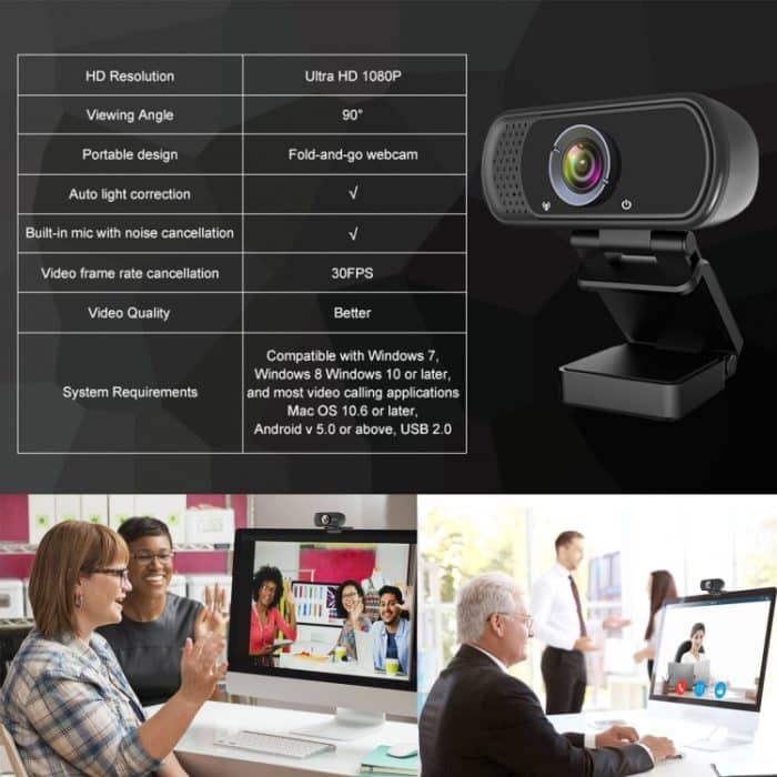 W5 HD 1080p USB feste Fokuskamera mit Mikrofon – Bild 7